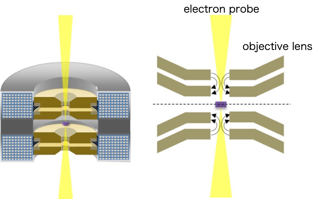 Development of magnetic-field-free atomic-resolution STEM